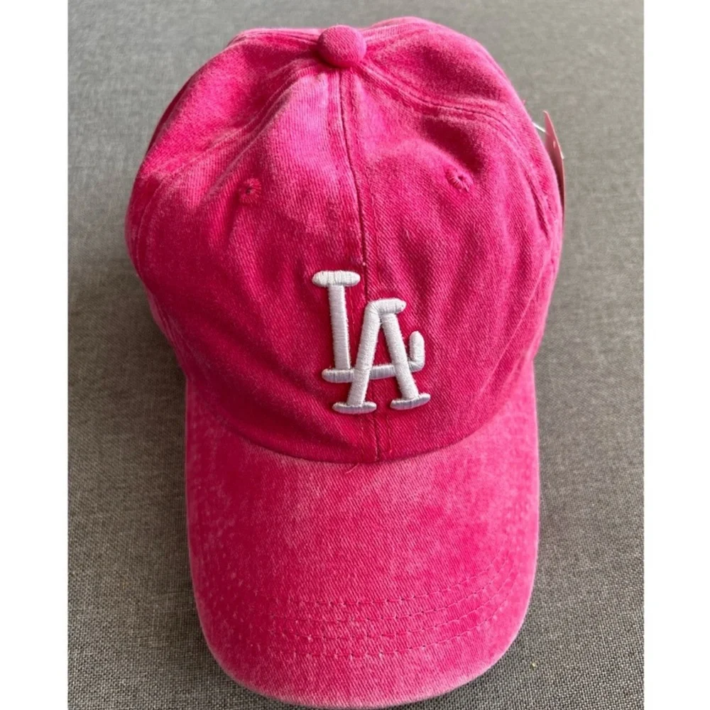 Vintage washed hot pink LA embroidered Baseball Cap - Picture 3 of 5